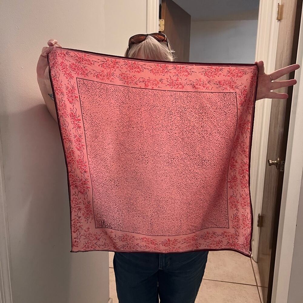 Vera Neumann vintage cherry blossom scarf 22 x 22